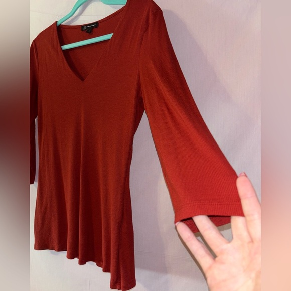 INC International Concepts Red V-Neck Blouse - Picture 5 of 8